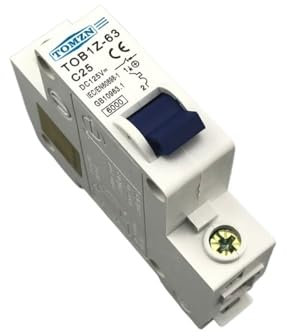 JBGBAL Disjoncteur MCB à Courant continu, Courbe C, 1P 25A, 25 ampères TOB1Z DC 125V