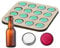 Qzdtue Bottle Cap Display, Wooden Lid Tray, Square Beer Cover Board, 4.33 inches, 16 Slot Collector Holder, Decorative Storage Frame, Ideal for Shelf, Wall, Desk, Bedroom, Living Room