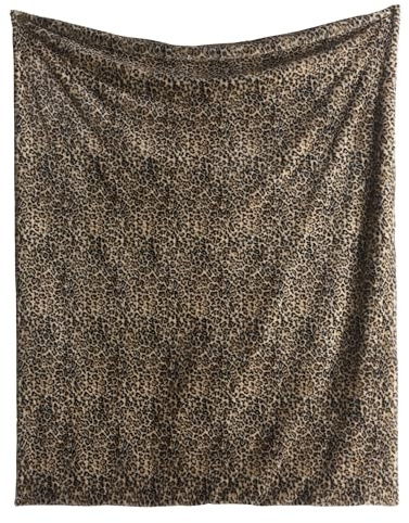 Fusion Snug Recycled Polyester Throw, Leopard Print, Natural, 150 x 200 cm, Cosy Fleece, Adult, Animals Theme