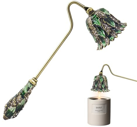 Yuhtech Spegnitela, estintore per candele vintage, estintore sicuro con manico lungo per avvolgere la fiamma della candela e decotazione perfetta