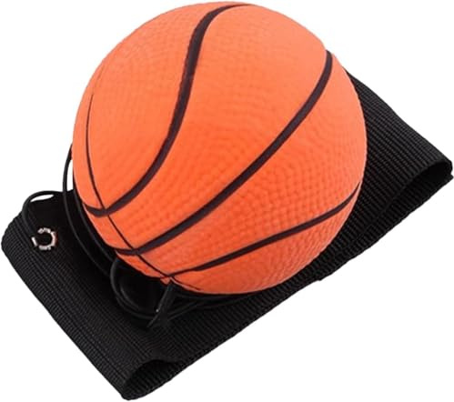 Ssmmam Basketball-Handgelenk-Returnball, Sport-Handgelenkbälle an Einer Schnur, 6,9 cm, Gummi-Rückprall-Bälle auf elastischer Schnur für Handgelenkübungen oder Spielgeschwindigkeits- und