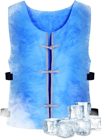 Loxiia Cooling Vests for Adults, Evaporative Ice Vest for Men in Hot Weather, Water Activated Cooling Jacket, No Ice Pack Needed, Lightweight Construction Vest for Work (Premium Lasting)