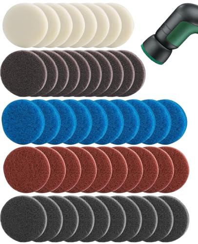 DASHUI 48 Stück Aufsatz für Bosch Universal Brush, Akku Reinigungsbürste Pad Küchenpad Schaumstoffpad Mikrofaserpad Hochleistungspad, Elektrische Bürste mit Bosch Home and Garden 6033
