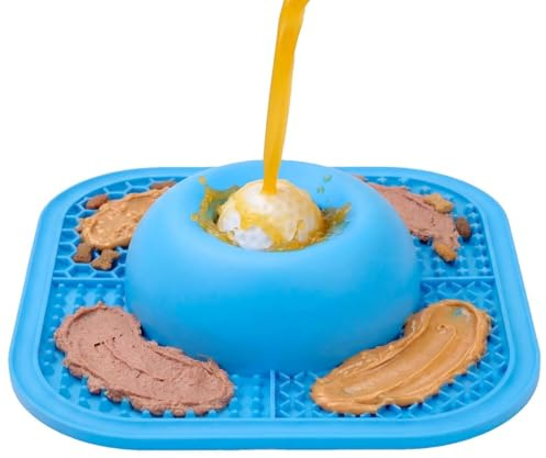 Palla Da Leccare Per Cani Arricchimento In Silicone Antiscivolo | Tappetino da Leccare 2 in 1 per Cani Per Cani e Gatti di Ogni Taglia, Cibo Umido, Yogurt, Purè di Carne