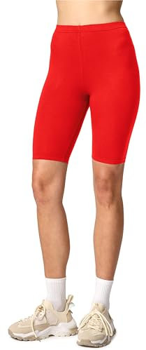 Merry Style Damen Sport Leggings kurz Sportleggings Radlerhose Sporthose aus Viskose MS10-145 (Rot, XS)