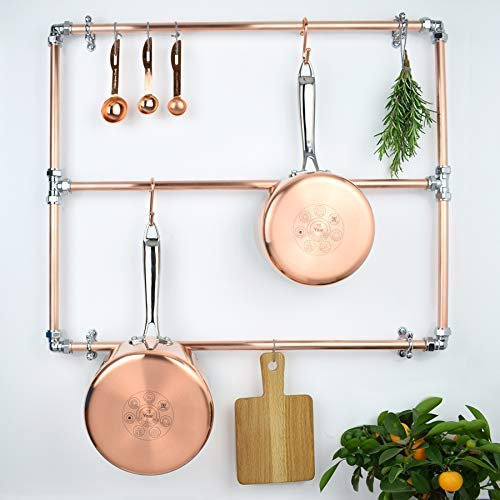Copper and Chrome Industrial Pan Rack
