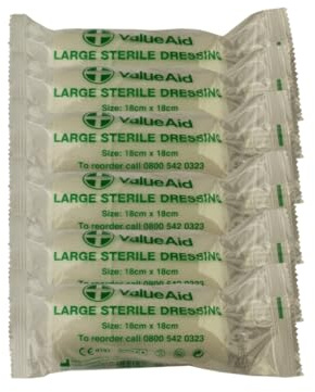 Value Aid Große sterile Wundkompresse, 18 cm x 18 cm, 6 Stück