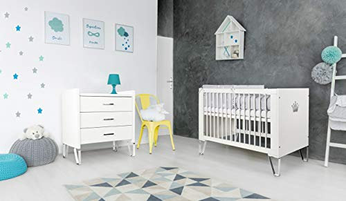 TiCAA Babyzimmer Set Blanka 2-teilig Weiß
