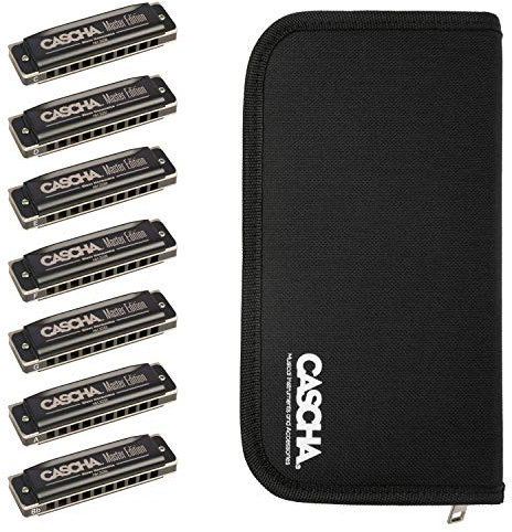 HH 2248 CASCHA Master Edition Harmonica Set mit Tasche, diatonisch, 7 Tonarten: C - D – E – F – G – A – Bb