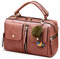 NICOLE & DORIS Femmes Sacs À Main Pompon Sac Style De Mode Zipper Sac À Bandoulière Dames Fourre-Tout Sac Cabas Porté Epaule Bandoulière PU Style Cuir Petit Sac Carré Rose foncé