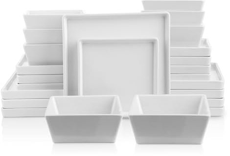 Stone Lain Grace Service de table carré en grès Blanc