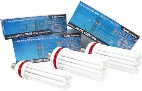 Weedness ESL Pflanzenlampe 125 Watt Energiesparlampe Wuchsphase – E40 Fassung 6400K Grow Anbau Indoor Lampe Birne