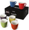 MIAMIO - 6 x 350 ml Stoneware Coffee Mug/Cup Set - Le Papillon Collection (Colourful-White)