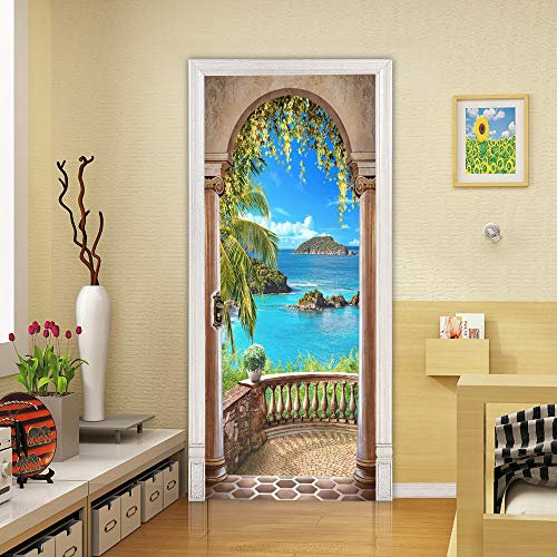 3D Türtapete Selbstklebend Türaufkleber - LANDSCHAFT - Tür Poster PREMIUM PVC Wasserfest Wandtattoo Für Schlafzimmer Wohnzimmer Tür Dekoration Tapete 77 x 200 cm