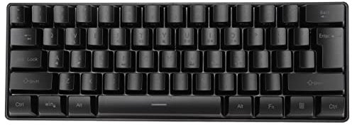 Clavier de Jeu Elprico, Noir, 61 Touches, Rétroéclairé RVB, Filaire USB, Tactile, Ergonomique, Stable, Polyvalent, Pour Ordinateur, Bureau, Maison, Jeu