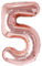 Vthoviwa 40 Zoll/18 Farbens Luftballon Zahlen 5 Rosegolden, Luftballon 5. Geburtstag Foil Ballon, 0123456789,10-19,20-25,30,40,50,60,70,80,90, Folienballon 5 Party Dekoration Helium Unterstützen