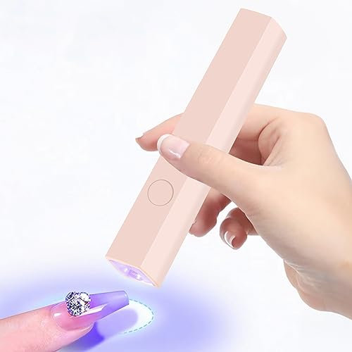 CGBE Mini UV Lampe für Nägel, Klein Nagellampe Nageltrockner für Gel Nagellack, Tragbarer 3W UV Led Lampe für Gelnägel, 20s/60s Timing-Modi, USB-Aufladung, Geeignet für Anfänger Heimwerker Salon, Rosa