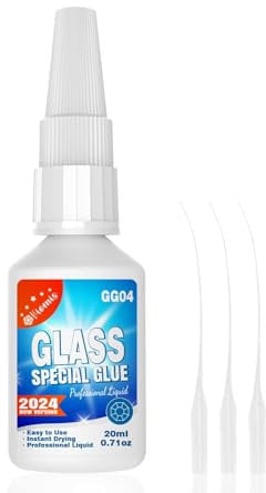 20g Clear Glass Glue - Strong Adhesive for Glass Bonding, Fast Drying, Invisible Repairs for Crafts, Jewelry, Crystals & More