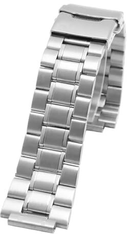 ewgrkba Massives Edelstahl-Armband, kompatibel mit Timex T2N720, T2N721, T2N739, Uhrenarmband, silberfarbenes schwarzes Armband, 24 x 16 mm, Uhrenarmband aus Metall(Silver Safety buckle)