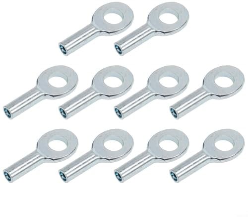 Aprilsunnyzone 10Pcs Cable Eyelet Terminal,For 5Mm 6Mm Fitness Equipment Cables,Gym Pulley Machine,Wire Rope Port Joint Stopper,Long-lasting Use(5mm)