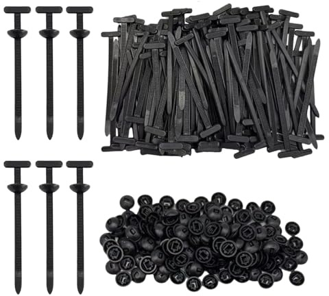 200Pcs Nylon Universal Cable Tie Buckle for Car, Automotive Zipper Clips, Heavy Duty Plastic Rivet Zip Ties, Zippered Trim Clip Auto Parts, Multifunctional Ziptie Bumper Retainer Fender Liner Fastener