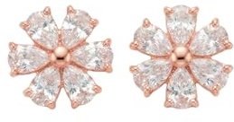 Einzelstück® Ohrringe Daisy Blossom mit Blumen Kristall I Gänseblümchen Ohrstecker 925 Sterling Silber 14K vergoldet mit Blüte aus Zirkonia Steinen I Echtschmuck aus Handarbeit