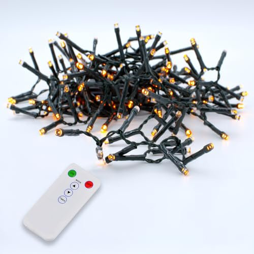 Spetebo Weihnachtsbaum Lichterkette 200 LED - 20m - Fernbedienung 8 Funktionen - Innen Außen
