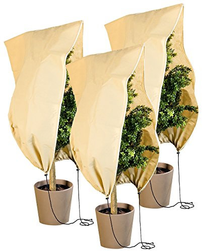 Royal Gardineer Pflanzen Winterschutz: 3er-Set Pflanzenabdeckungen als Winterschutz, 100x80cm, 80 g/m² (Frostschutz Pflanzen, Kübelpflanzen Säcke, Schutzfolie)