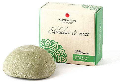 Solid shampoo bar - Shikakai & mint - For normal-greasy and dandruff-prone hair - Indian Natural Hair Care - 60g
