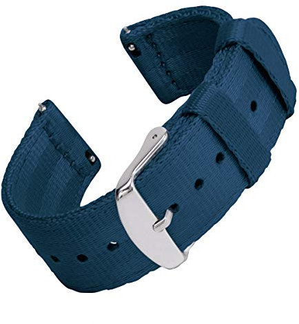 Archer Watch Straps - Premium-Uhrenarmbänder aus Nylon-Sitzgurtmaterial mit Schnellverschluss (Navy Blau, 20mm)
