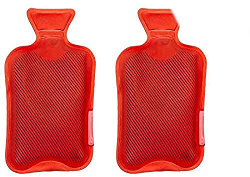 itsisa Taschenwärmer Wärmflasche, rot, 2er Set - Wichtelgeschenk, Handwärmer, Taschenheizkissen