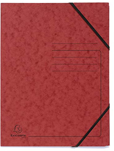 Exacompta 555415E 5er Pack Premium Eckspanner-Mappe. Made in Germany. Aus extra starkem Colorspan-Karton DIN A4 mit 2 Gummizügen Sammelmappe Dokumentenmappe ideal für Büro und Schule rot