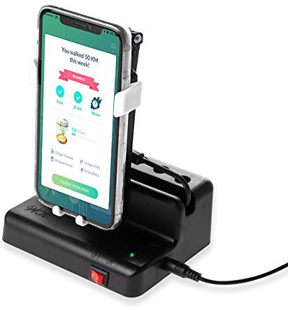 NEWZEROL Handy Swing Zubehör Kompatibel für Poke Ball Plus/Pokemon Go Handy [Max 6,4 Zoll] Automatischer Shake-Schrittzähler, [USB-Kabel][Einfache Installation] Schnelle Schritte Verdienen Gerät-Weiß