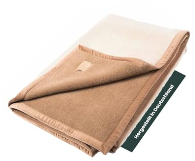 Ritter Decken Suri Baby Alpakadecke 100 x 150 cm - Creme/Kamel | Weiche Naturhaardecke aus feinem Baby-Alpaka, ideal als Kuscheldecke, Wohn- & Tagesdecke fürs Sofa, Made in Germany