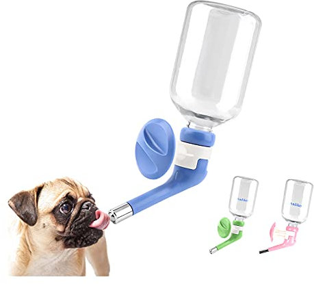 Andiker No-Drip Pet Water Dispenser Bottle-Dog Kennel Cage Water Dispenser Water Drinker Kettle for Pets can be Raised and Lowered Drinking Water Feeding Water (Green)