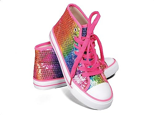 Think Jeck! Pailletten Schuhe Damen Glitzer Sneaker auch als Wendepailletten wählbar Halbhoch Damenschnürer Disco (Bunt, 39)