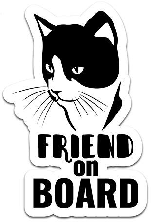 Baby and Friends on Board Aufkleber Kind Dog Cat oder Prinzessin Sticker für Fahrzeuge Auto Bus Wohnwagen Autoaufkleber Kfz Zubehör R118 (Katze)