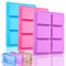 3 Stück Silikonform Rechteckig, Bolatus Seifenform 6-Cavity Silikonformen Seife DIY Silikon Form für Backen Kuchen Schokolade Biscuit Eiswürfel Selbstgemachte Handarbeit (Rosa + Blau + Lila）