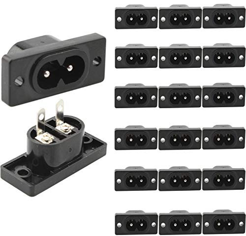 VISSQH 20pcs IEC 320 C8 connecteur, AC 250V 2.5A adaptateurs de Prise d'alimentation