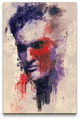 Quentin Tarantino Filmregisseur Porträt Abstrakt Kunst Genie 60x90cm Leinwandbild