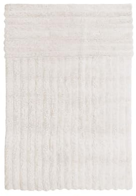 Lorena Canals-Woolable Flächenteppich Kollektion Schafe der Welt Dunes in der Farbe Weiße Schafs-Handgefertigt in rechteckiger Form und aus natürlicher hochfloriger ungefärbter Wolle-Größe:80x140cm