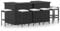 vidaXL Gartenbar Set 8-TLG. mit Kissen Theke Bar Tresen Gartentheke Bartisch Stehtisch Barhocker Barstuhl Gartenmöbel Poly Rattan Schwarz