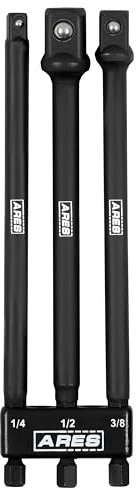 ARES 22023-6-Inch Impact Grade Socket Adapter Set - Turns Impact Drill Driver into High Speed Socket Driver - 1/4-Inch, 3/8-Inch, and 1/2-Inch Drive