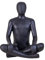 IDYL Moderne Skulptur Figur Sandsteinguss Sitting Man Crossed Legs | wetterfest | Farbe schwarz | Masse 22x18x28 cm | Dekorationfigur für jeden Wohnbereich, Balkon und Garten