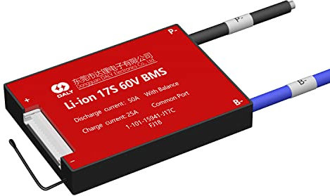 DALY BMS 17S 60V 50A Li-Ion Akku Management System Akku Pack Protection Board mit Common Port und Balance Leads für Home DIY 18650 Battery Electronic Device