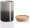 Sweejar Ceramic Food Storage Jar, Stackable Kitchen Canisters, Containers with Airtight Seal Wooden Lid for Serving Ground Coffee, Tea, Sugar, Salt and More - 28 Fl Oz (Gradient Gray)