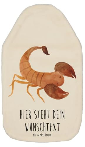 Mr. & Mrs. Panda Personalisierte Wärmflasche Sternzeichen Skorpion - Personalisierte Geschenke, Astrologie, Aszendent, Personalisiertes Körnerkissen,