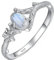 MAGIIE Mondstein Damenring,925 Sterling Silber Ring,Schmal Ringe Damen (Silber, 60)