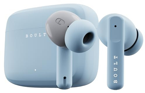 Boult Z60 Auricolari in-ear veramente wireless con 60 ore di autonomia, microfono Zen™ ENC, bassa latenza da 50 ms, driver bassi da 13 mm, ricarica rapida di tipo C, prodotti in India, BT V5.3,