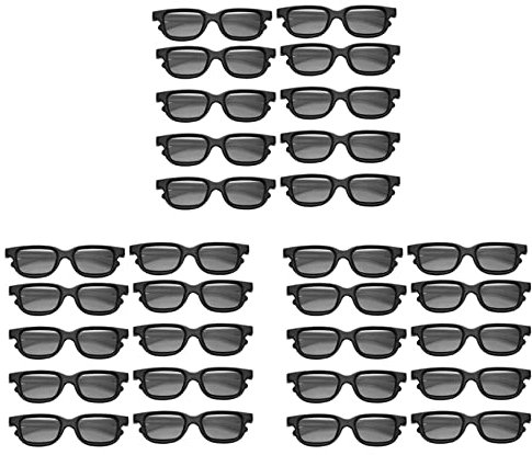 Osmond 30 Stück 3D-Brille, passiv, polarisiert, für 3D-TV, echte 3D-Kinos, für 3D Gaming und TV-Rahmen